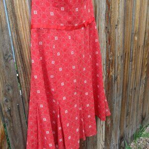 ABS Allen Schwartz Strapless Cocktail Dress Red White Size 12 New with Tag